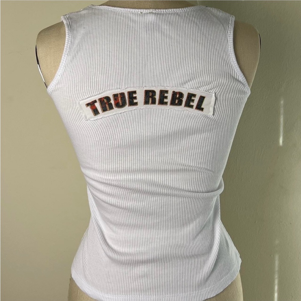 NEW True Rebel Graphic / Rhinestone Tank Top  SZ-S - Picture 4 of 7